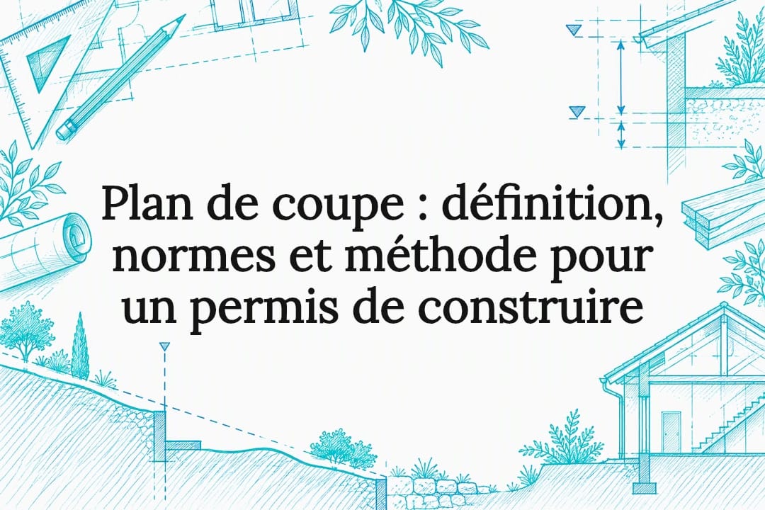 Carte de titre illustrée avec une coupe architecturale
